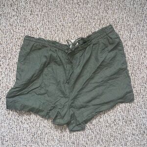 H&M Green Linen Shorts